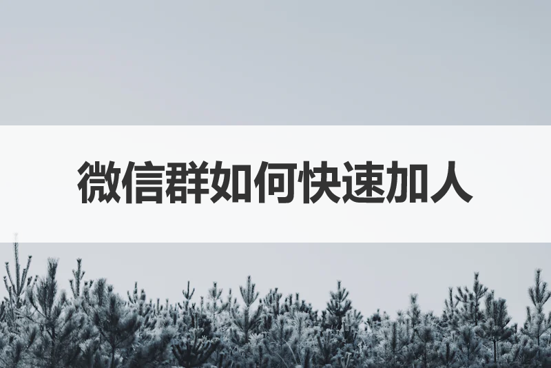 微信群如何快速加人，一篇文章教你搞定！